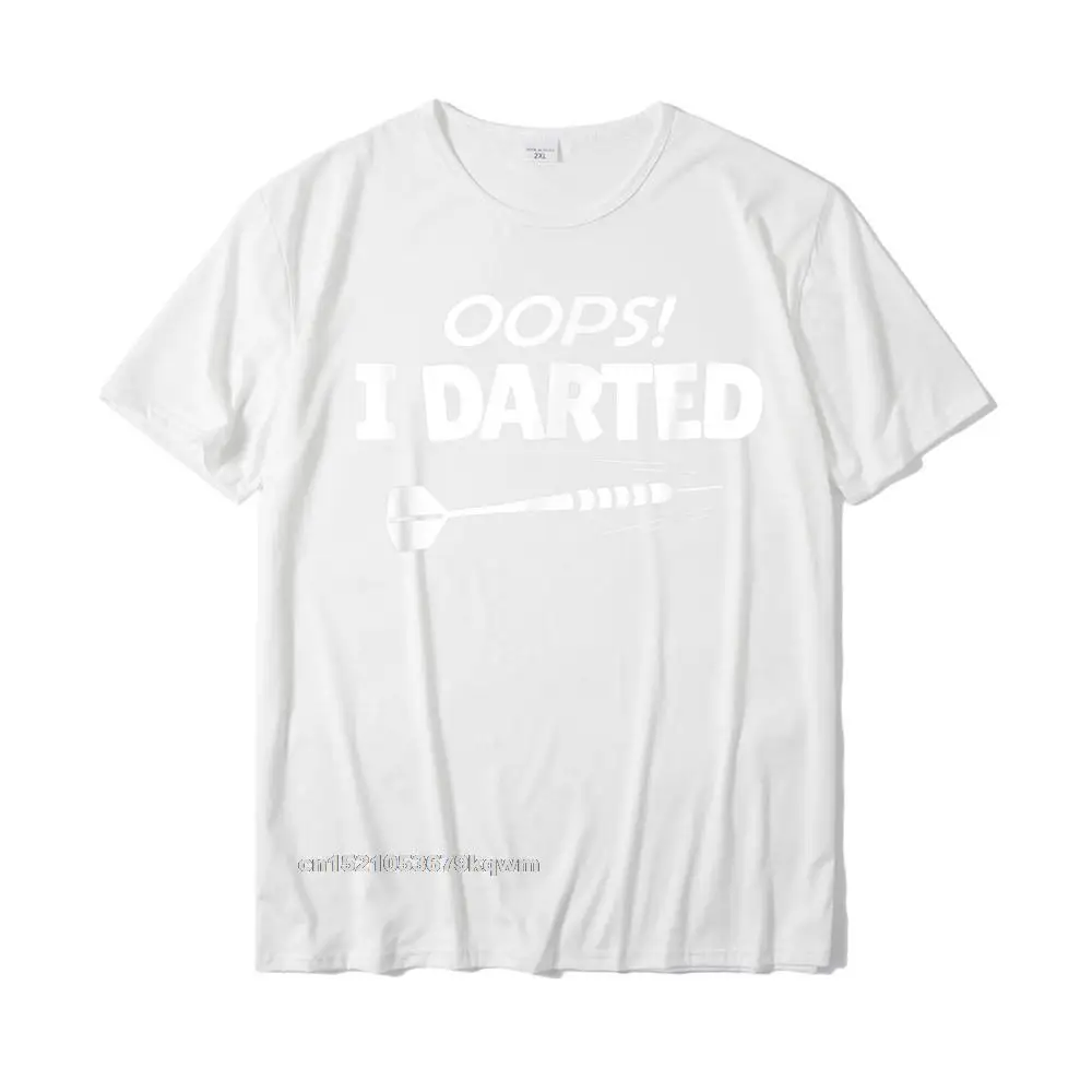 GroupCasual Short Sleeve Tops Shirts Summer Family Crew Neck Pure Cotton T-Shirt Men T Shirts Fitness Tight  Free Shipping Darts Funny Oops I Darted Gift For Dart Player T-Shirt__4750 white