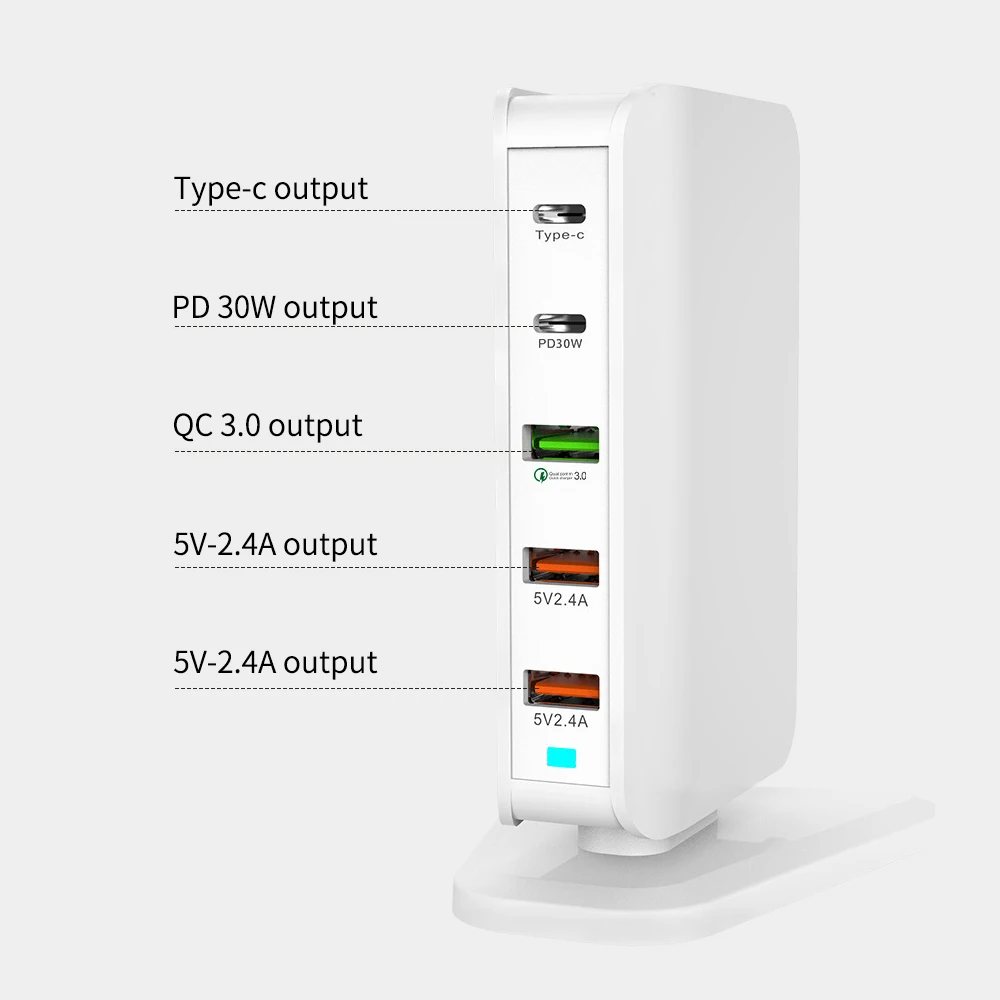 68 Вт Быстрая зарядка 3 0 Мульти USB Тип C PD 30 адаптер питания зарядное устройство для