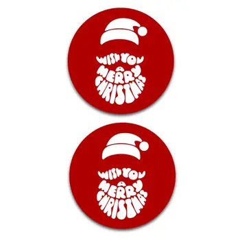 

Christmas mouse pad, round non-slip rubber mouse pad, red and white
