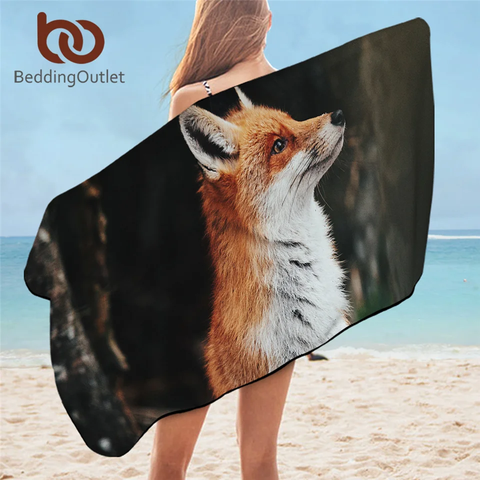 BeddingOutlet полотенце для ванны с лисой пляжное 3D принтом душа из микрофибры дикими