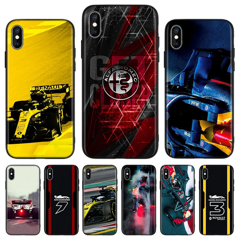 

For Formula 1 Black Back Cover Phone Case For Apple IPhone 11 Pro XS MAX XR 7 8 6 6S Plus X 10 Ten 5 5S SE Coque Shell
