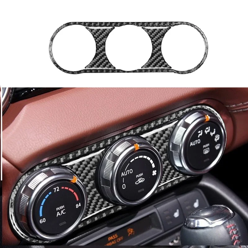 

Центральные кнопки кондиционирования автомобиля из углеродного волокна, рамка, внутренняя крышка, отделка, подходит для Mazda MX-5 MX5 ND 2016 +