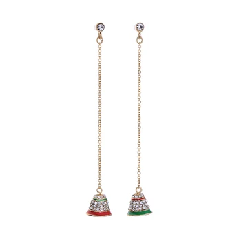 

Long Dangle Earrings For Women Gifts Unique Crystal Enamel Acrylic Pearl Littel Bell Drop Earrings New Fashion Jewelry