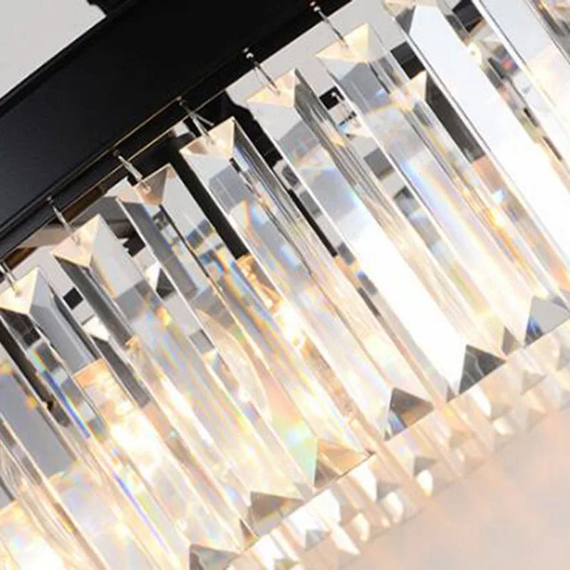 Круглая Люстра с кристаллами ресторан бар кухня Остров Новинка люстра свет черный цвет orbs висячие светильники