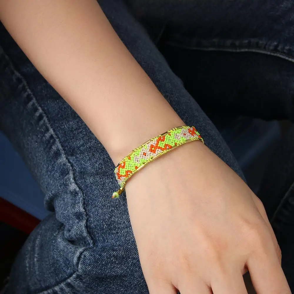 KELITCH Handwoven Thread Braided Friendship Bracelets Bangles Flamenco Maxi Wrap Bracelets for Women Bohemia Jewelry New