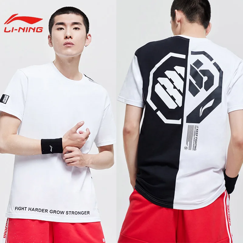 Li-Ning Мужская баскетбольная серия BAD FIVE футболка с коротким рукавом хлопковая