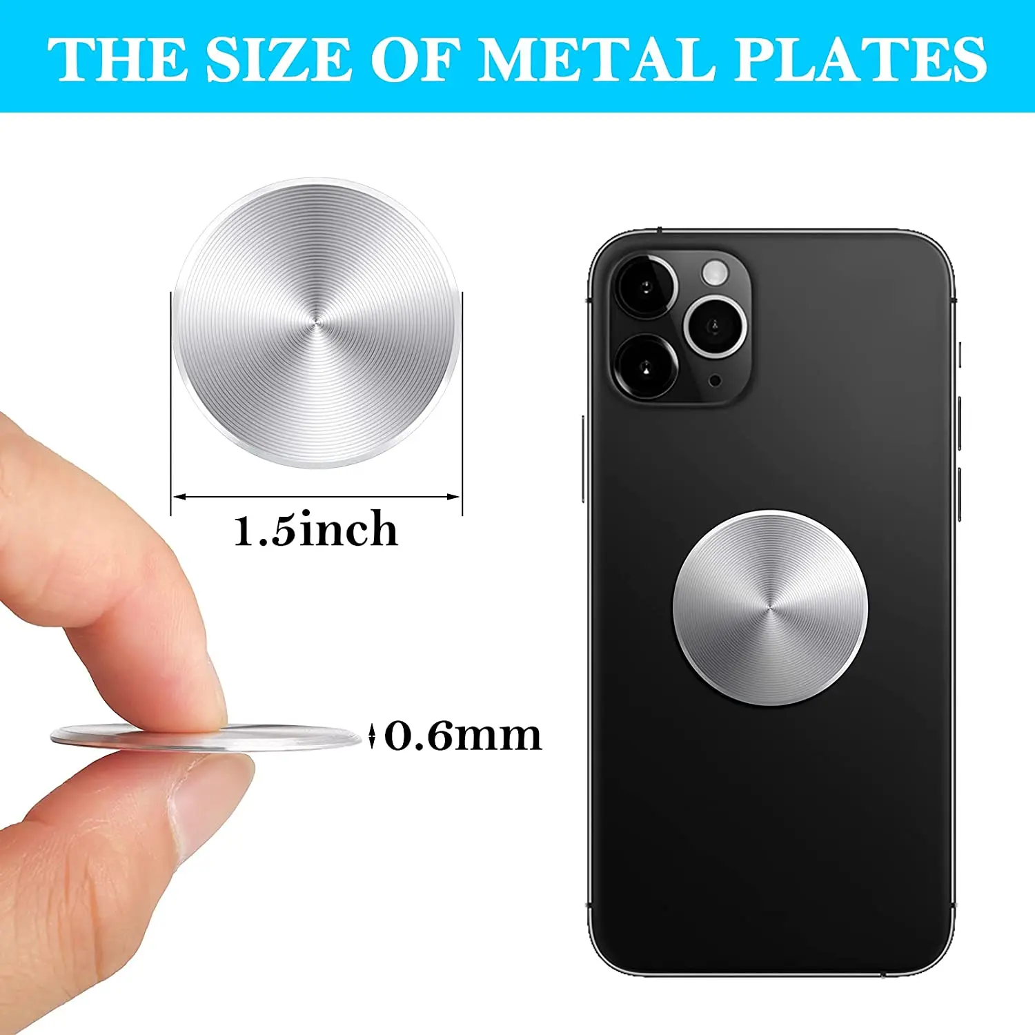 XMXCZKJ Magnetic Metal Plate For Car Phone Holder Universal Iron Sheet Disk  Sticker Mount Mobile Phone Magnet Stand For Samsung