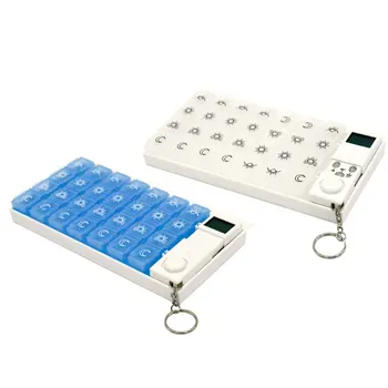 

7 Days 28 Grid Kit Reminder Electronic Timing Kit Portable Travel Medicine Storage Box Intelligent Timing Reminder Daily Alarm