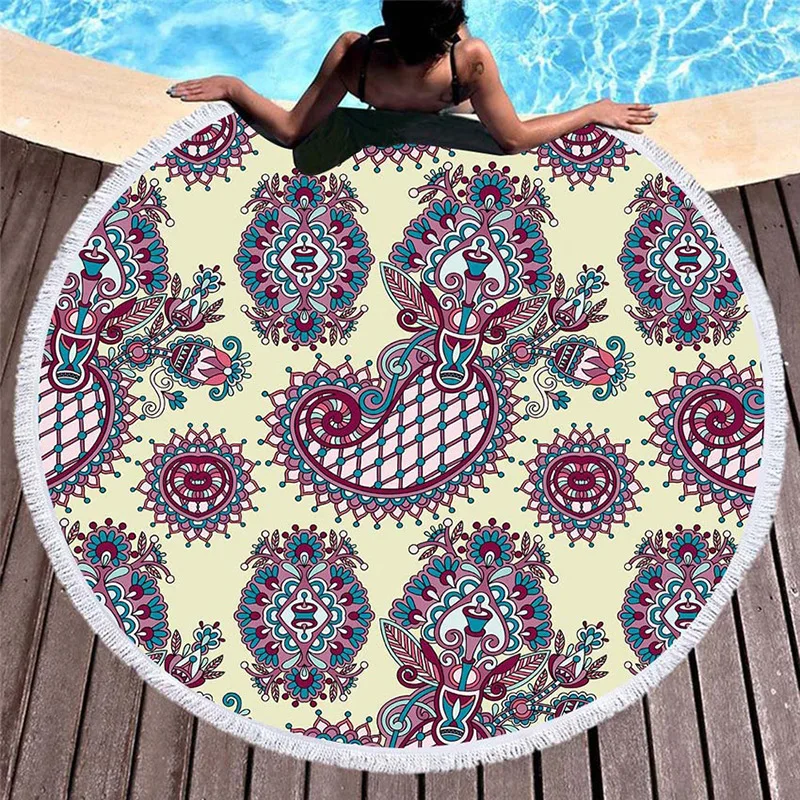 2021 New Beach leisure resort creative swimming towel Microfiber Bath Towels yoga mat shawl bandage round  beach towel