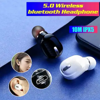 

5.0 Bluetooth Earphone Mini In-Ear HiFi Wireless Headset With Mic Sports Earbuds Handsfree Stereo Sound Earphones For All Phones