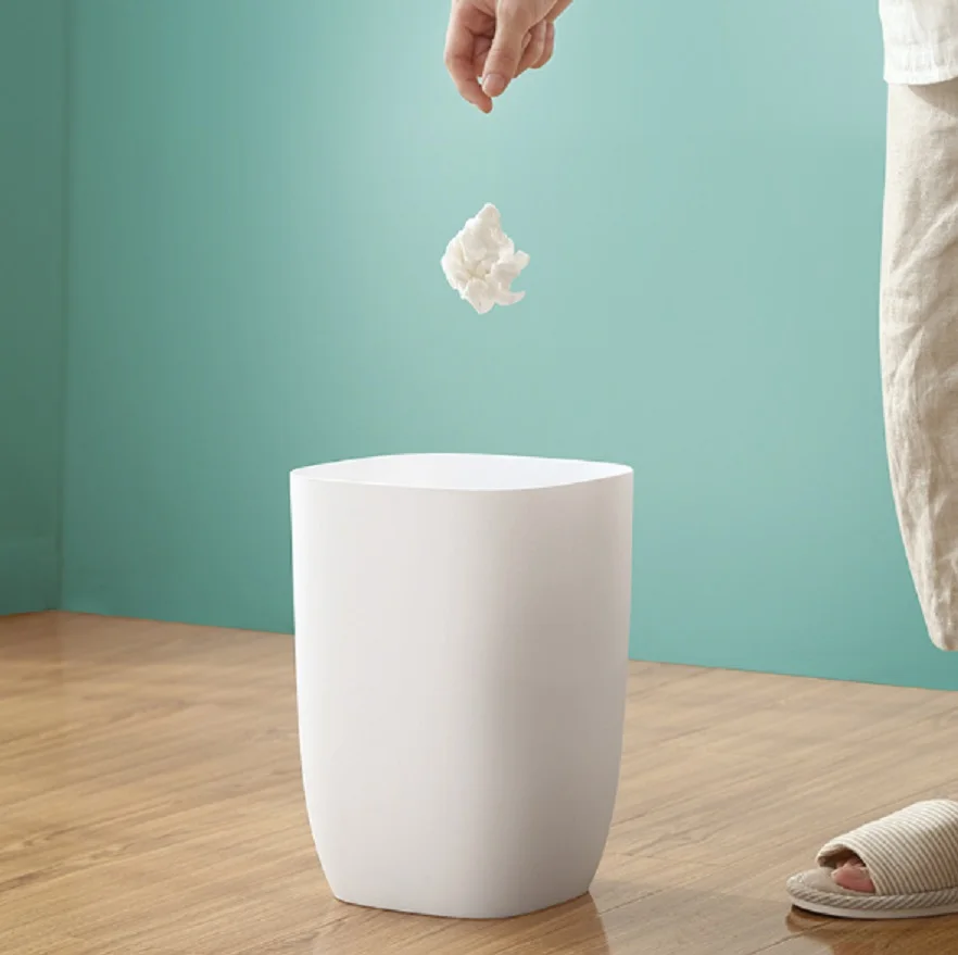 

Simple Single-layer Trash Can Living Room Bedroom Bathroom Plastic Trash Can Home Creative Kitchen Large Paper Basket