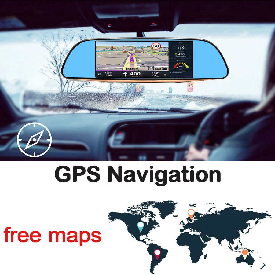 Автомобильный семейный " ips 3g Android автомобильный зеркальный видеорегистратор заднего вида с gps навигацией FHD 1080P видео камера рекордер WiFi Bluetooth автомобильный монитор