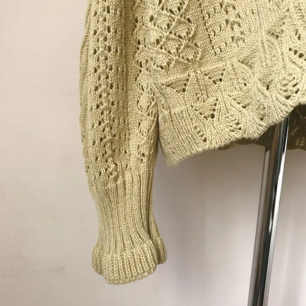 Женский Осенний кружевной свитер с v-образным вырезом, жемчужные пуговицы, вязаный кардиган, пальто, плюс размер, длинный рукав, Eelgant, плюс размер, трикотаж