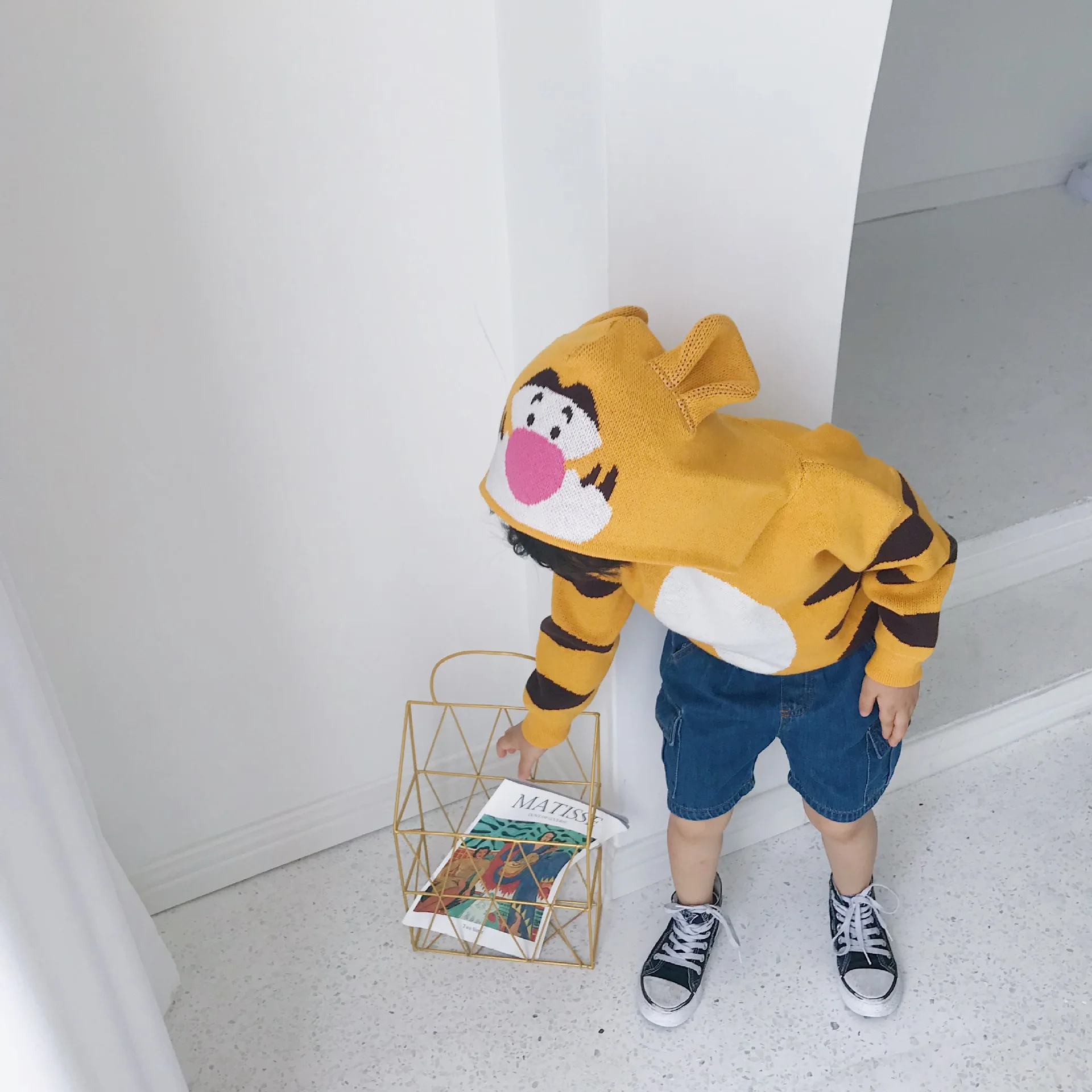 19 Autumn And Winter Men's And Women's Child Baby Three-dimensional Cartoon Animal Pullover Hooded Sweater Jacket Cotton Cute Co