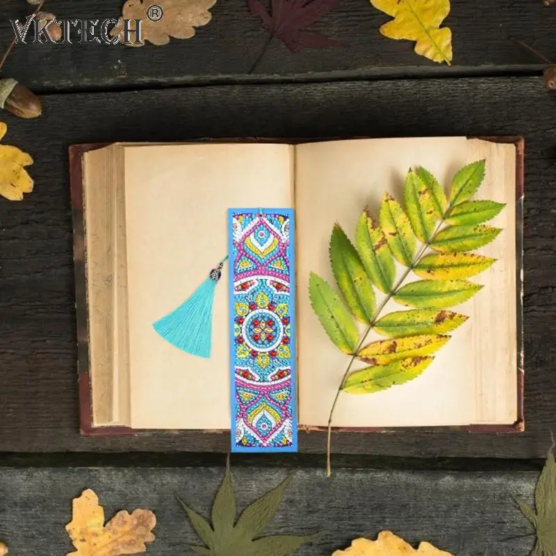 Алмазная вышивка 5D DIY кожа Закладка с кисточкой книжные марки алмазная Вышивка