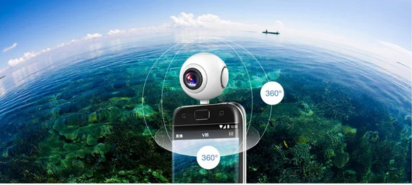 Cámara panorámica de 360 grados para teléfono inteligente Android, lente ojo de pez gran angular 360, 210