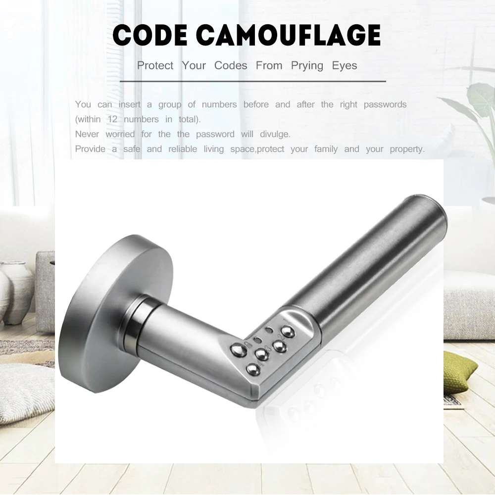 

Smart Keyless Door Lock Mechanical Door Lock Electronic Door Lock Cylinder Unlock by Code TM Card Left/Right Handle Type