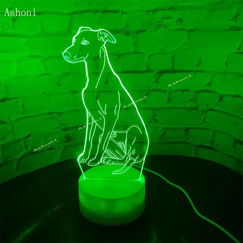3D светодиодный собака 7 лампа меняющая цвет USB 3D ночник акриловая цветная настольная лампа домашний Декор Рождественский подарок для детей
