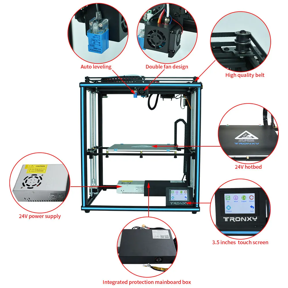 Горячая Распродажа Tronxy X5SA 3D принтер drucker 3d impresora размер печати 330*330 мм машина DIY