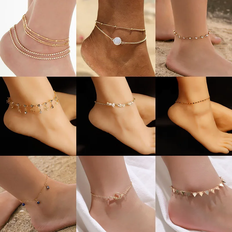 Luokey Vintage Beach Pearl Foot Anklet For Women Evil Eye Triangle Beads Bohemian Anklet Bracelet Leg Anklet Jewellery Gift 2020 Luokey Vintage Beach Pearl Foot Anklet For Women Evil Eye Triangle Beads Bohemian Anklet Bracelet Leg Anklet Jewellery Gift 2020
