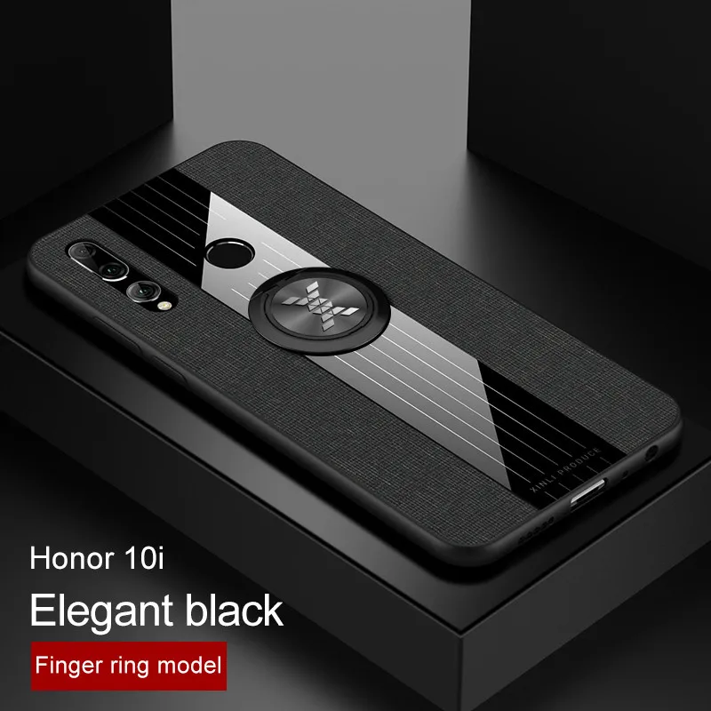 Для huawei Honor 10i HRY-LX1T чехол металлическое кольцо-держатель подставка Магнитный чехол для Honor10i Honor 10 i 20i кожаный чехол - Цвет: black with ring