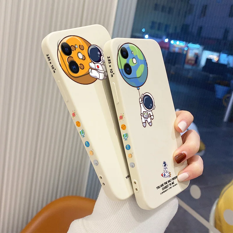 Rectangle Cute Pattern Phone Case For iPhone 12 13 Pro Max 11 X XS XR XSMAX SE2020 8 8Plus 7 7Plus 6 6S Plus Silicone Cover