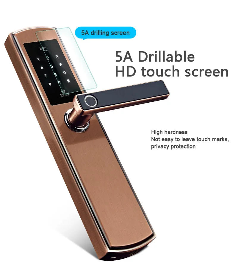 Biometric Fingerprint Wooden Door Lock App Bluetooth Fingerprint Door Lock Password RFID Card Intelligent Stainless Steel Locks
