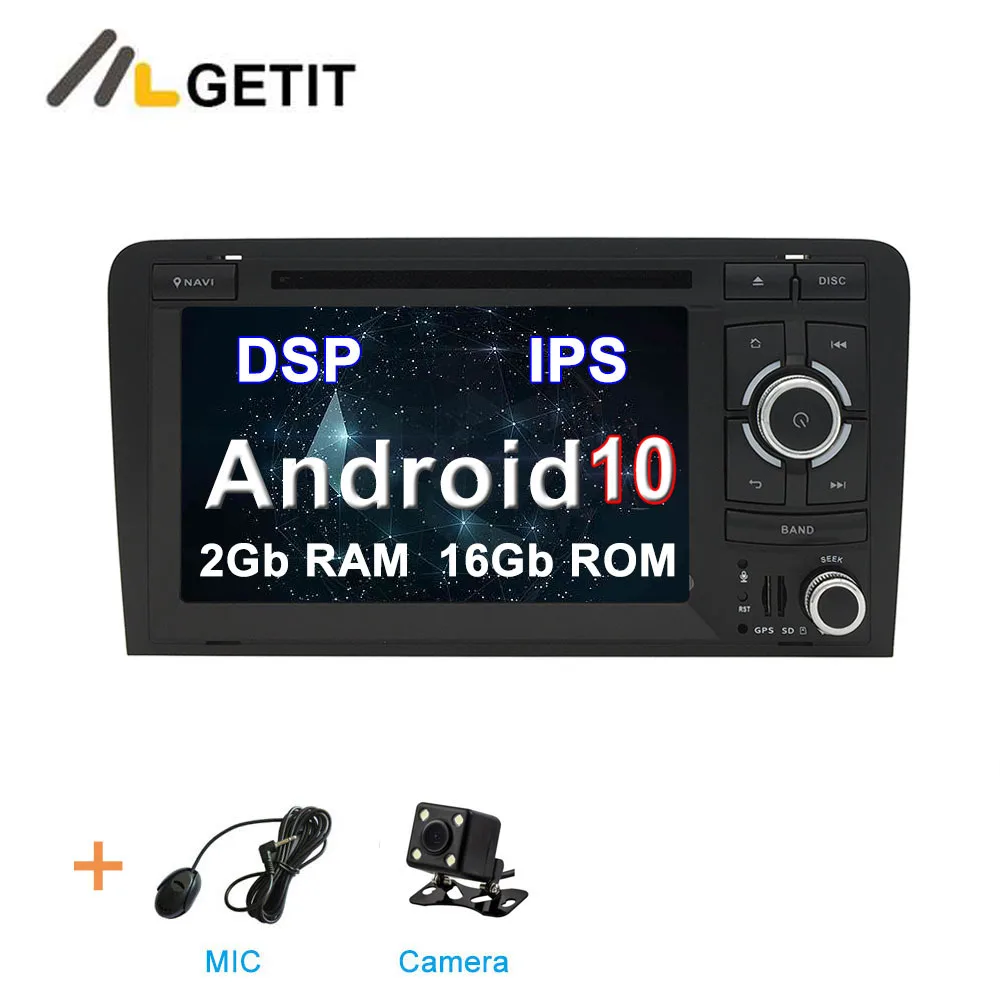 DSP ips Android 10 автомобильный DVD gps Радио стерео Мультимедийный Плеер для Audi A3 S3 RS3 2003-2011 с WiFi BT - Цвет: CARPLAY MIC CAMERA