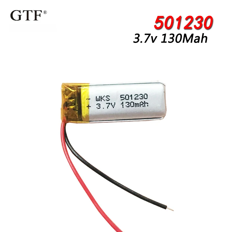 

501230 3.7v 130mAh Rechargeable Lipo Battery For GPS MP4 Camera Power Bank Tablet Electric Toys PAD DVD Lithium Polymer Battery