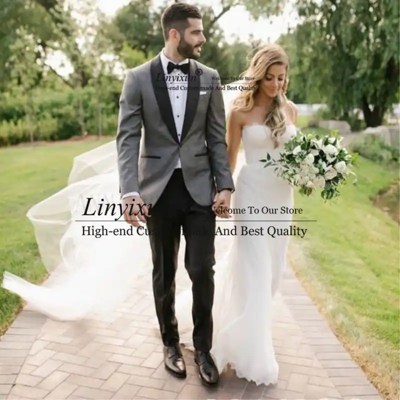 Grey Wedding Suits 2020 for Men Custom 
