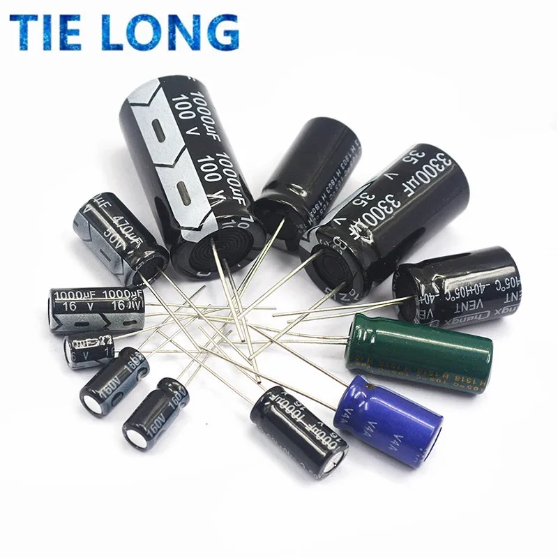 2-50pcs 10V 16V 25V 35V 50V 63V 100V Aluminum Electrolytic Capacitor 100UF 220UF 330UF 470UF 680UF 1000UF 2200UF 3300UF 4700UF