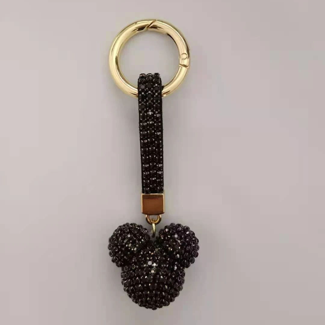Ladies Keychain High Quality Leather Mickey Tassel Hair Ball