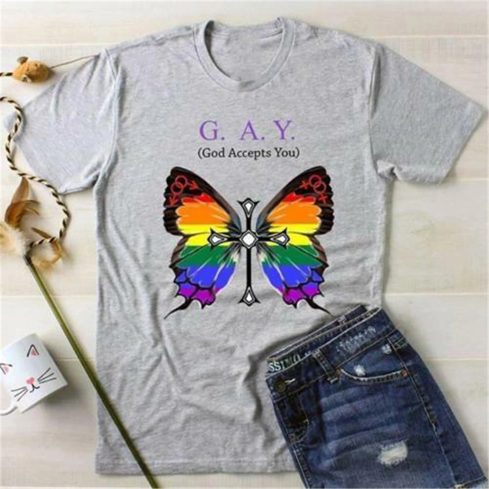G A Y Gay God Accepts You Lgbt Pride Футболка спортивная серая мужская S-3Xl Сделано в США наряд