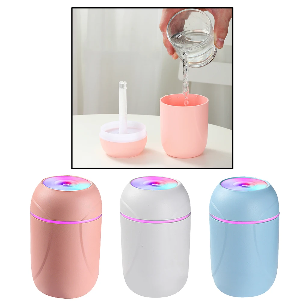 Car Air Humidifier Air Purifier USB Aromatherapy Diffusers 300ml Ultrasonic Humidifier Air Freshener Night Light for Travel Home
