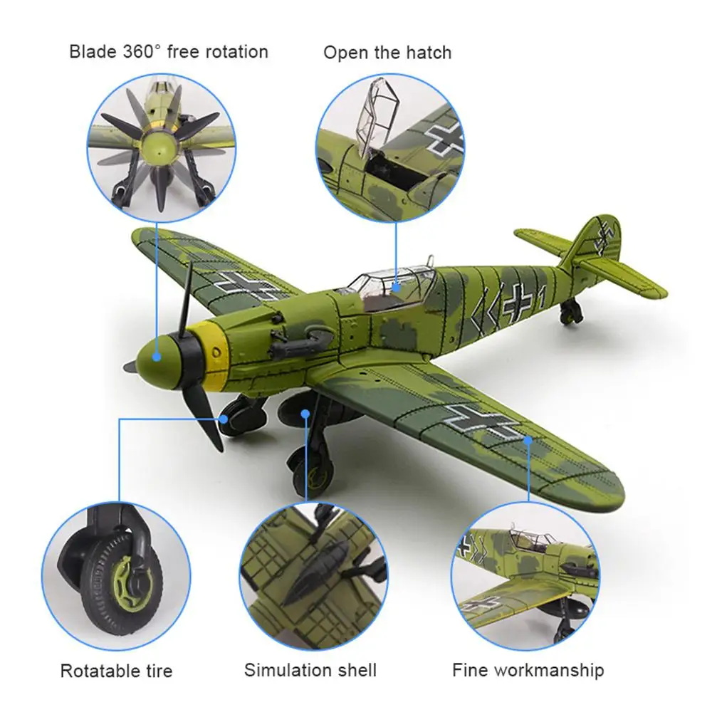 6 шт. 4D собранные Самолеты Модель игрушки BF109 истребитель моделирования модель самолета головоломки Образование игрушка для детей Подарки