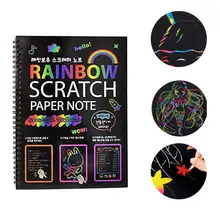 Детские нетоксичные граффити с царапинами, эта красочная бумага для рукоделия, креативные игрушки для рисования 19x26 см