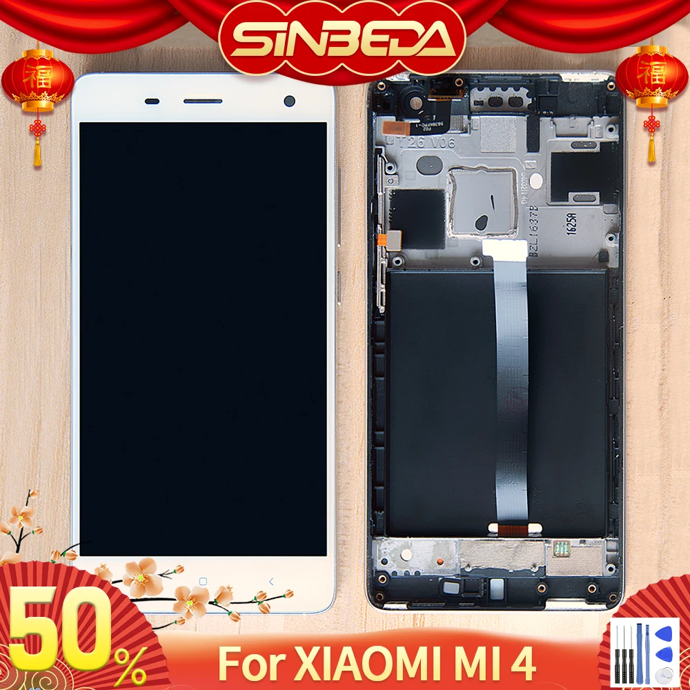 ЖК-дисплей 5 0 дюйма для XIAOMI Mi 4 сенсорный ЖК-экран с рамкой Mi4 сменный Xiaomi |