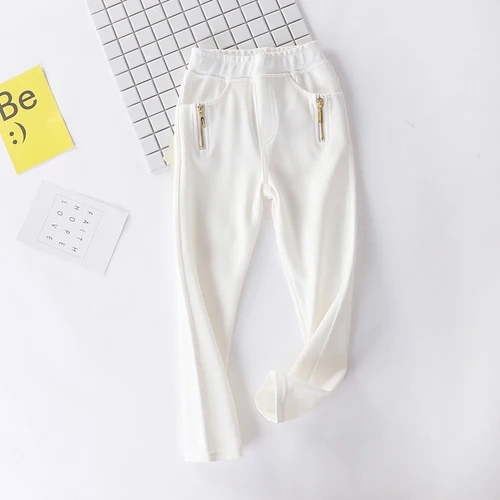 High Quality Children Spring And Autumn Trousers. Girls Pants Kids Clothes - Цвет: Белый