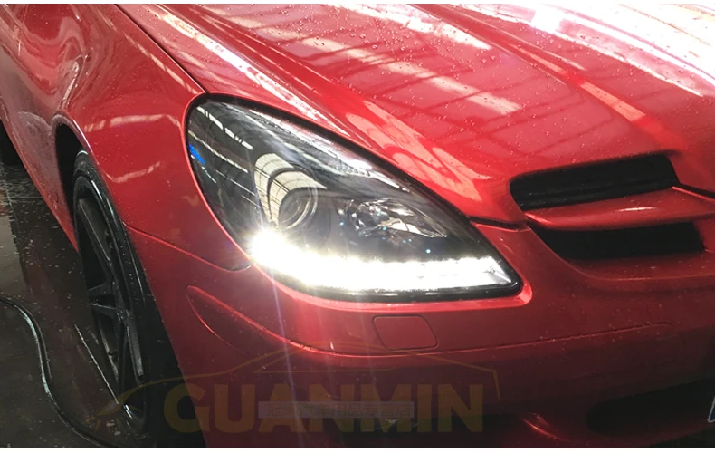 Автомобильный Стайлинг Для 03-13 Mercedes-Benz R171 SLK200 SLK350 SLK500 светодиодный фара DRL tear Eye Xenon Beam аксессуары
