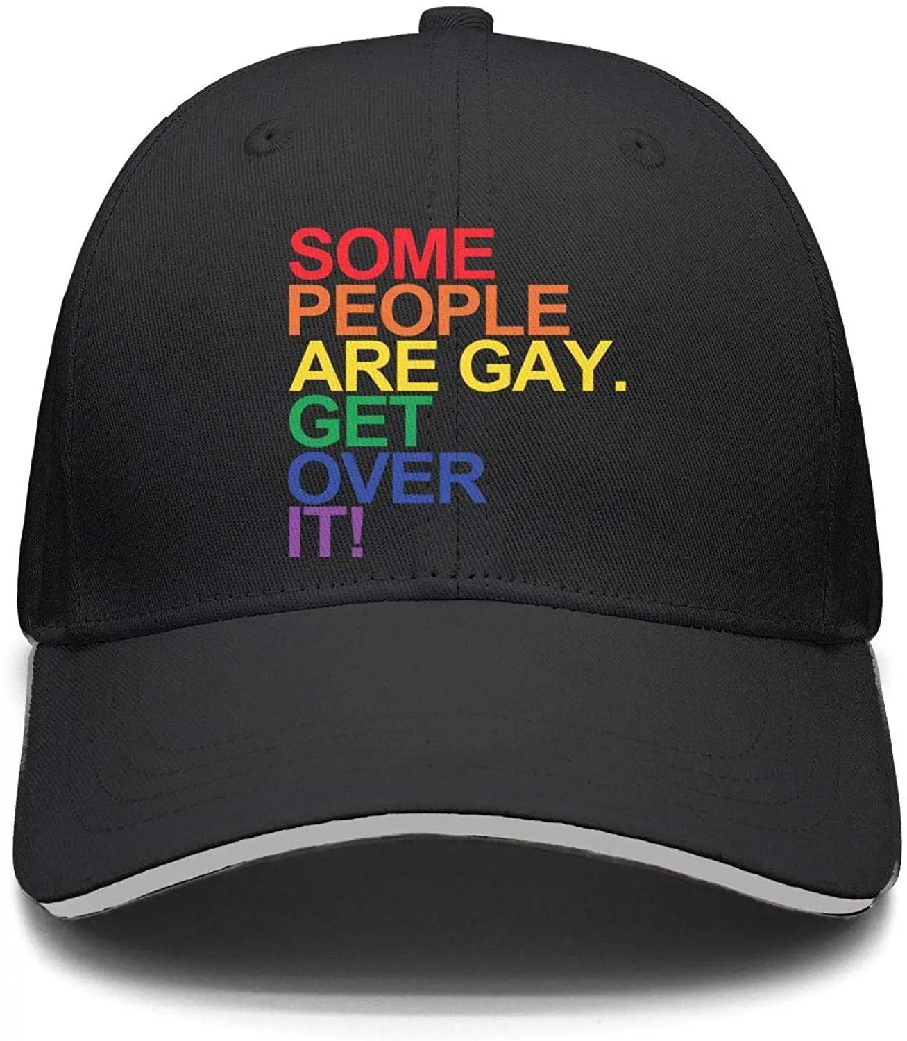 Некоторые люди гей получить над ним Мужчины Винтаж Регулируемая сетка Strapback хлопок бейсбольная Кепка шляпа
