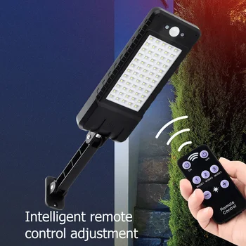 

60/120 LED Solar Light Garden Waterproof Remote Control Dimming PIR Motion Sensor Automatically Recharging Fence Wall Yard Lamp