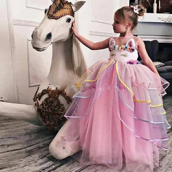 

RC114411 New Fashion Dress Unicorn Dress Princess Yarn Stage Performance Clothes Gauze Dress Host Clothing