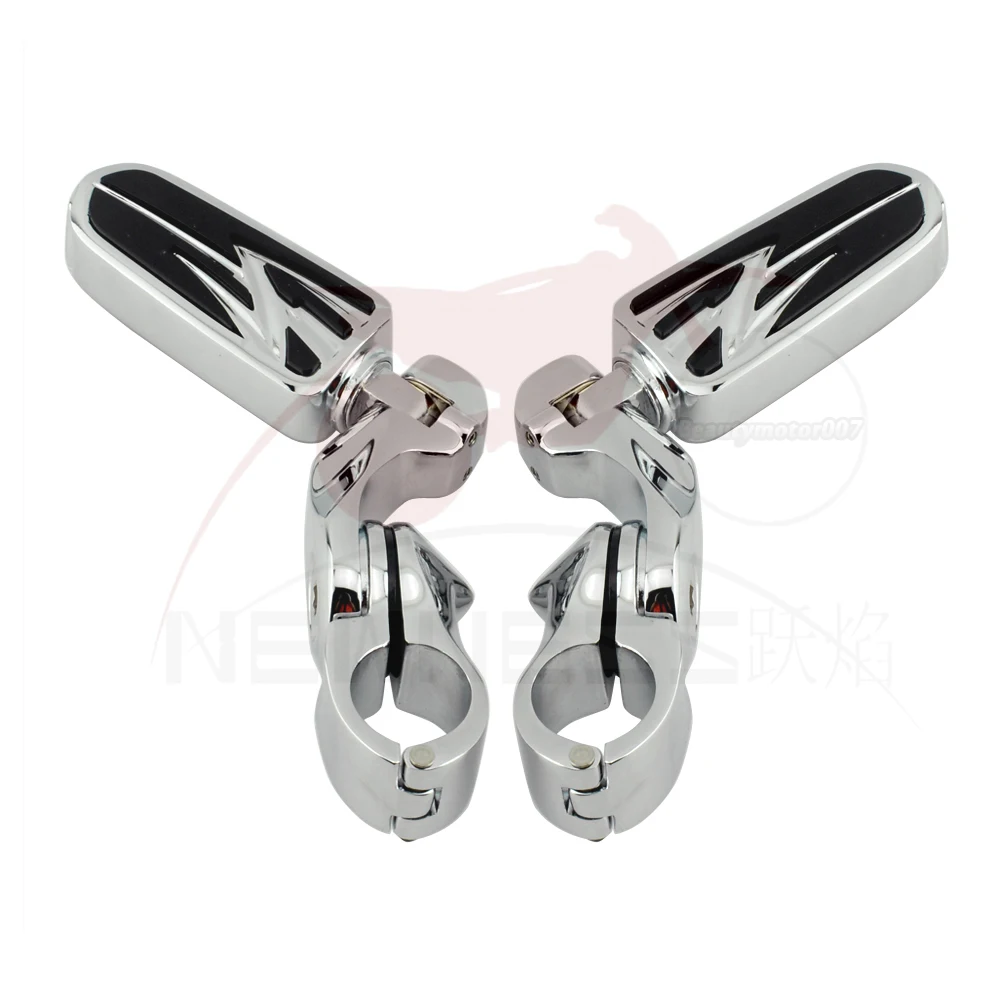 

1 1/4" 32mm Motorcycle 360 Adjustable Highway Peg Mounting Kit Short Angled for Harley 1.25" Engine Guard Tube Bar