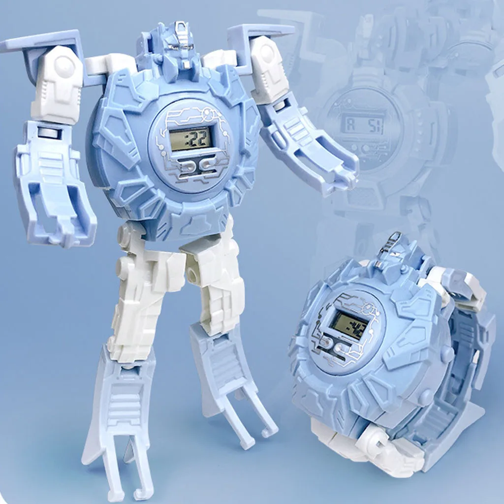 Новинка игрушка детский мультфильм электронные часы крутой деформационный робот часы игрушка развивающие Игрушки игуэты# G2