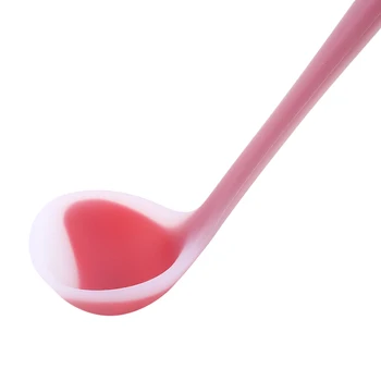 

Nonstick Translucent Silicone Spoon High-temperature Anti Hot Handle Soup Spoon Kitchen Tablewares