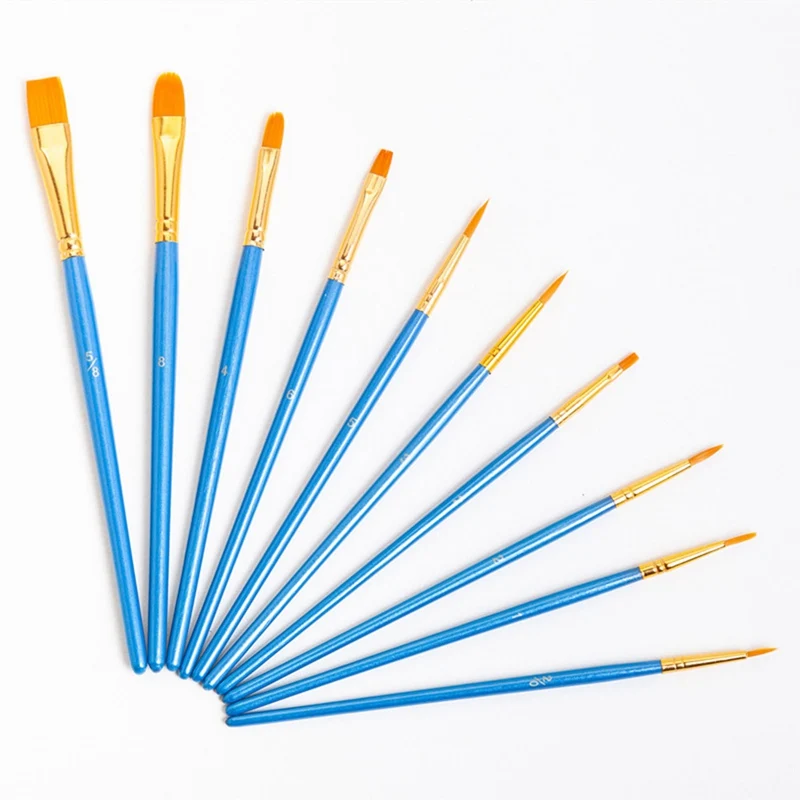 50 шт./компл. перламутровый синий стержень нейлон волос Многофункциональный эскизная ручка акварель масляная краска набор кистей