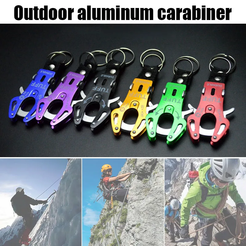 

Newly 5Pcs Fast Hang Carabiner Hook Travel Aluminum Alloy Buckle Mountaineering Rigging Hook Camping Equipment Survival BFE