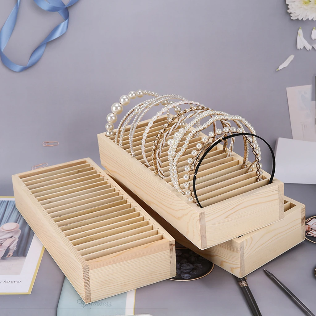

Creative Multi-grid Headband Jewelry Box Wooden Storage Rack Jewelry Display Rack Jewelry Store Counter Display Rack