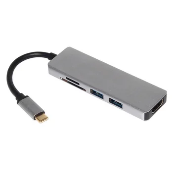 

VKTECH Portable 5 in 1 USB HUB Card Reader Converter Splitter Set 4K HDMI 2 USB 3.0 SD TF For Macbook Pro Laptop Accessories