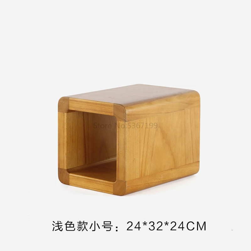 Folk Art Japanese Home Creative Solid Wood Small Stool Coffee Table Round Stool Change Shoe Bench Children Bench Chair - Цвет: Шоколад